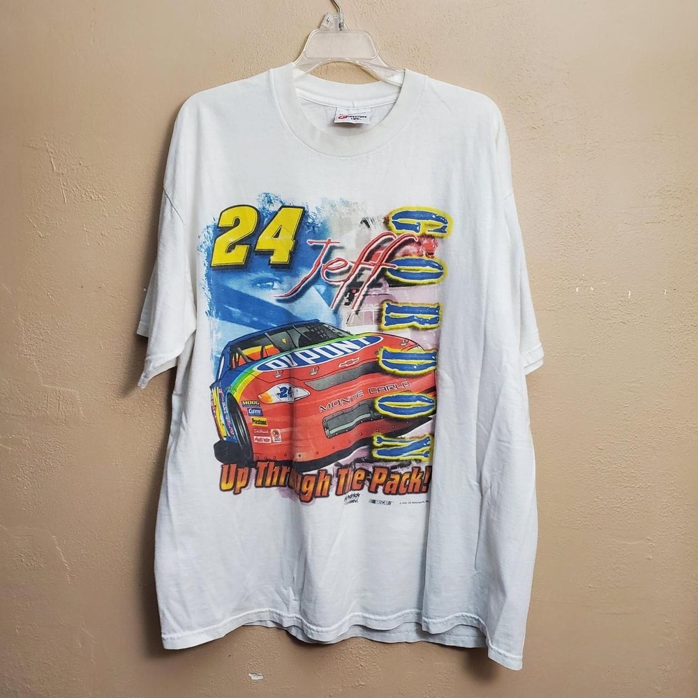 2001 NASCAR Jeff Gordon white t-shirt